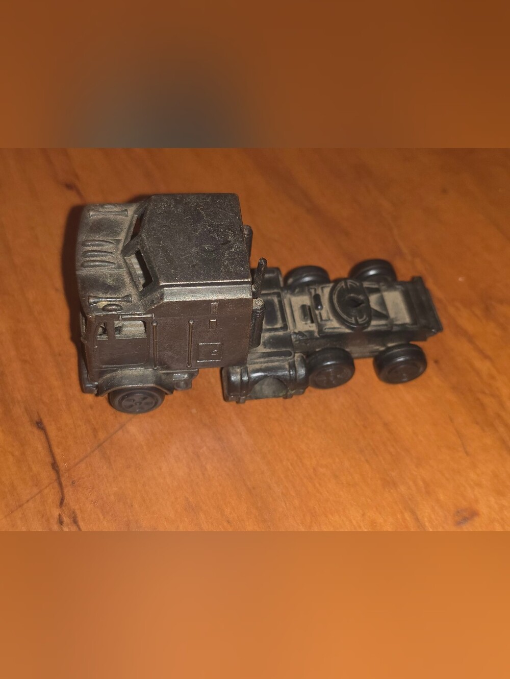 Vintage Die Cast Metal Tractor Trailer Truck Pencil Sharpener Collectible